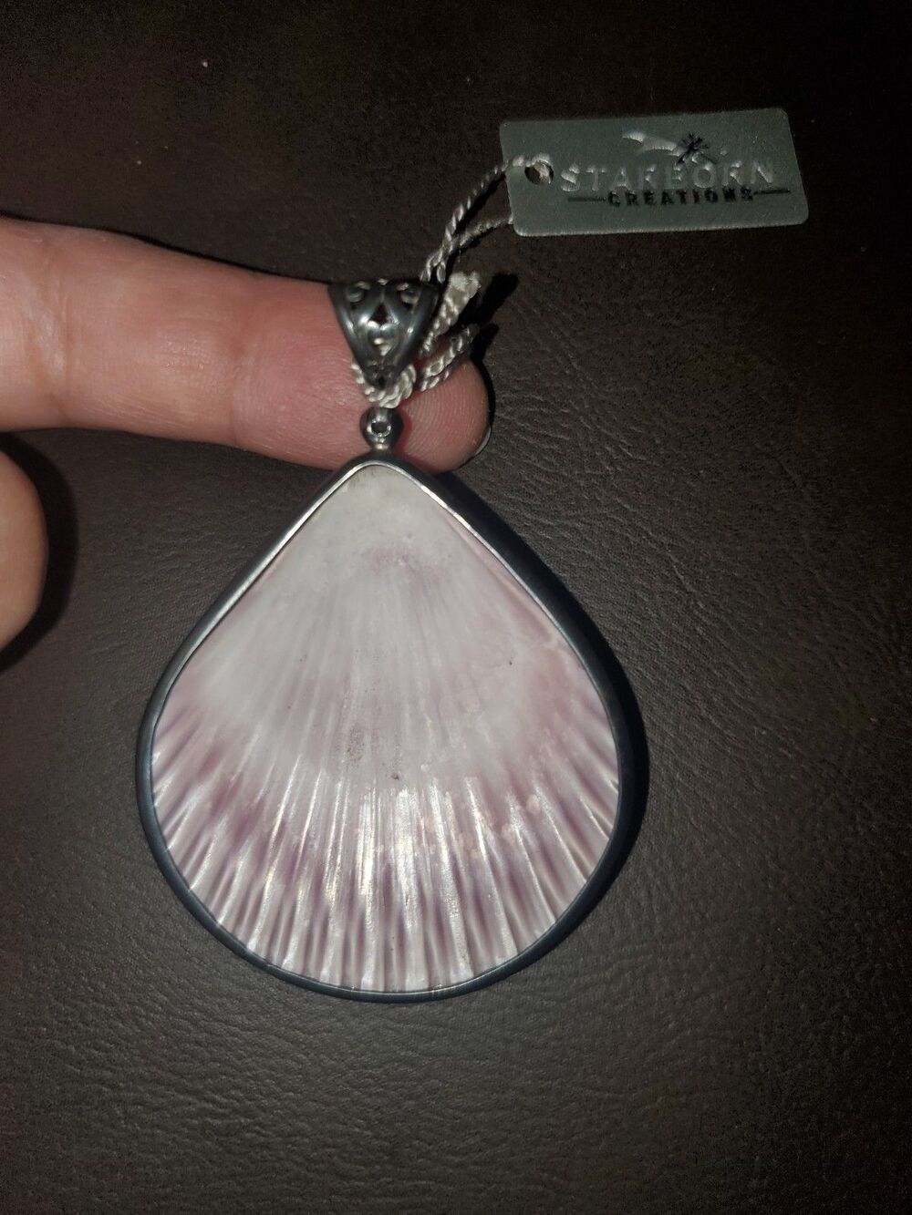 Starborn Creations 925 Silver Pendant With Natural Shell, Mother Of Pearl And... - Picture 3 of 11